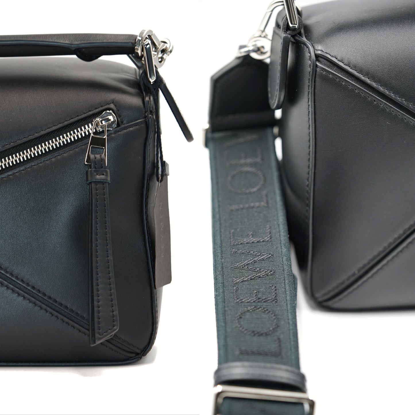 Loewe Puzzle Deri Omuz Çantası – Siyah