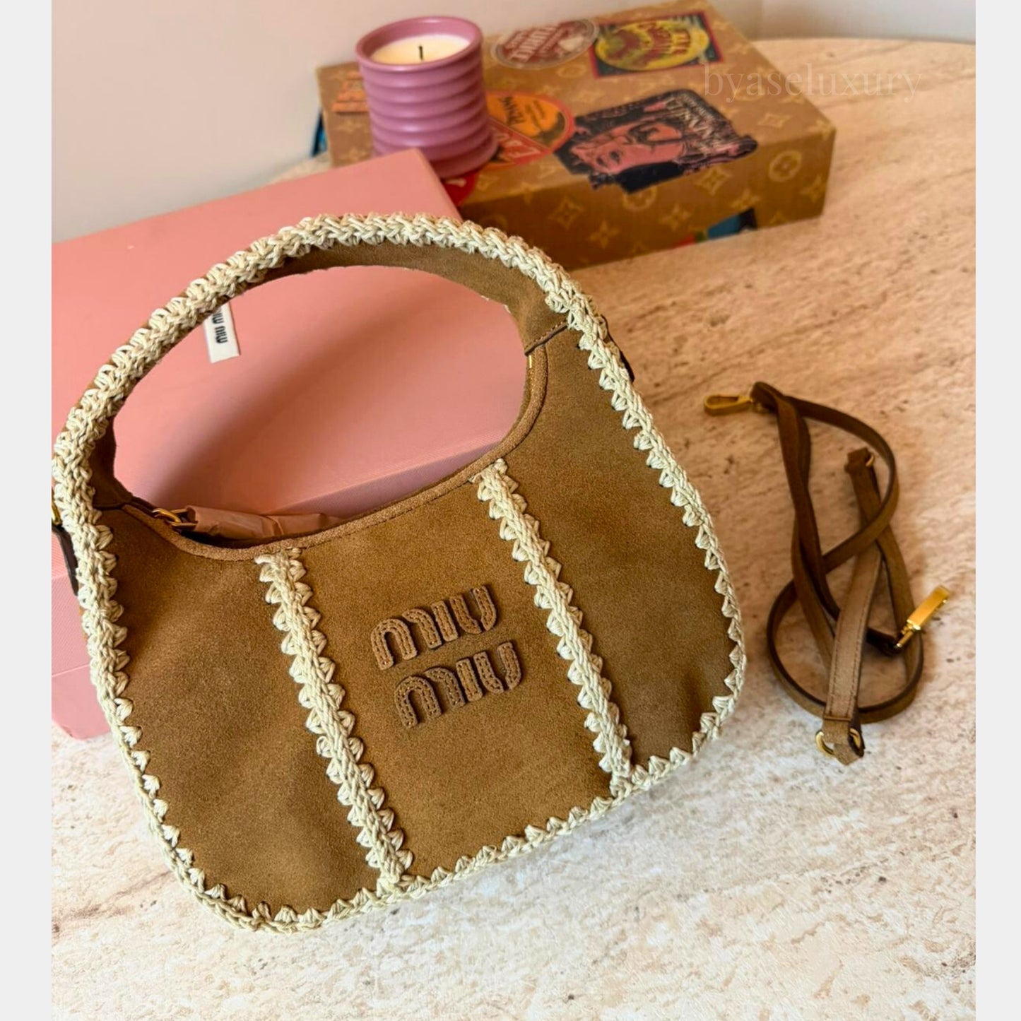 Miu Miu Süet Mini El Çantası