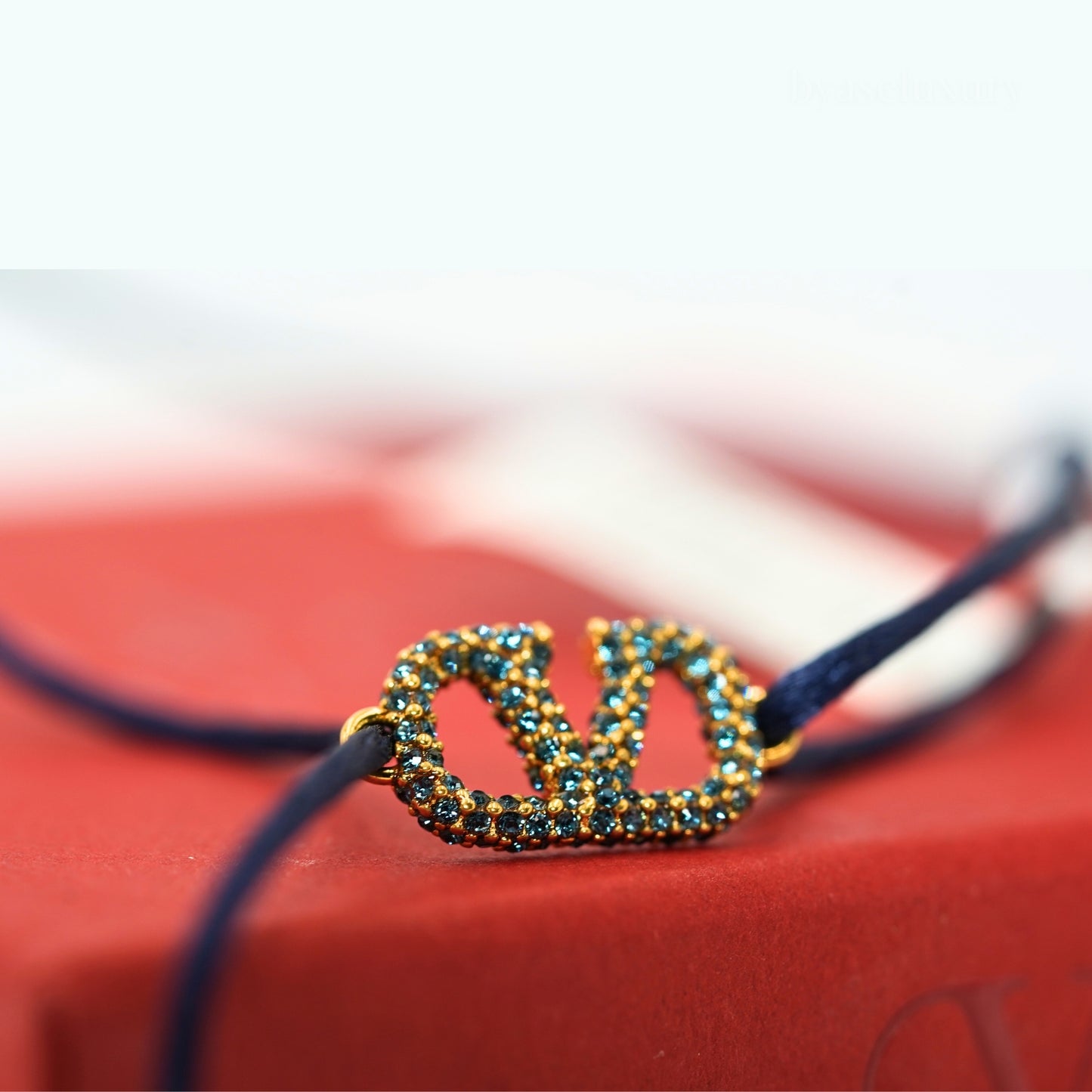 Valentino VLogo Mavi İp Bileklik