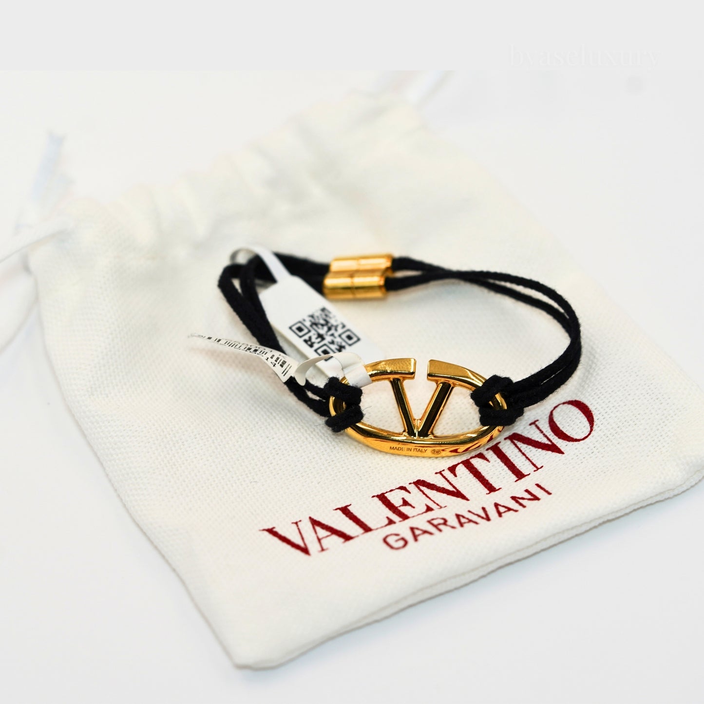 Valentino VLogo Siyah İp Bileklik