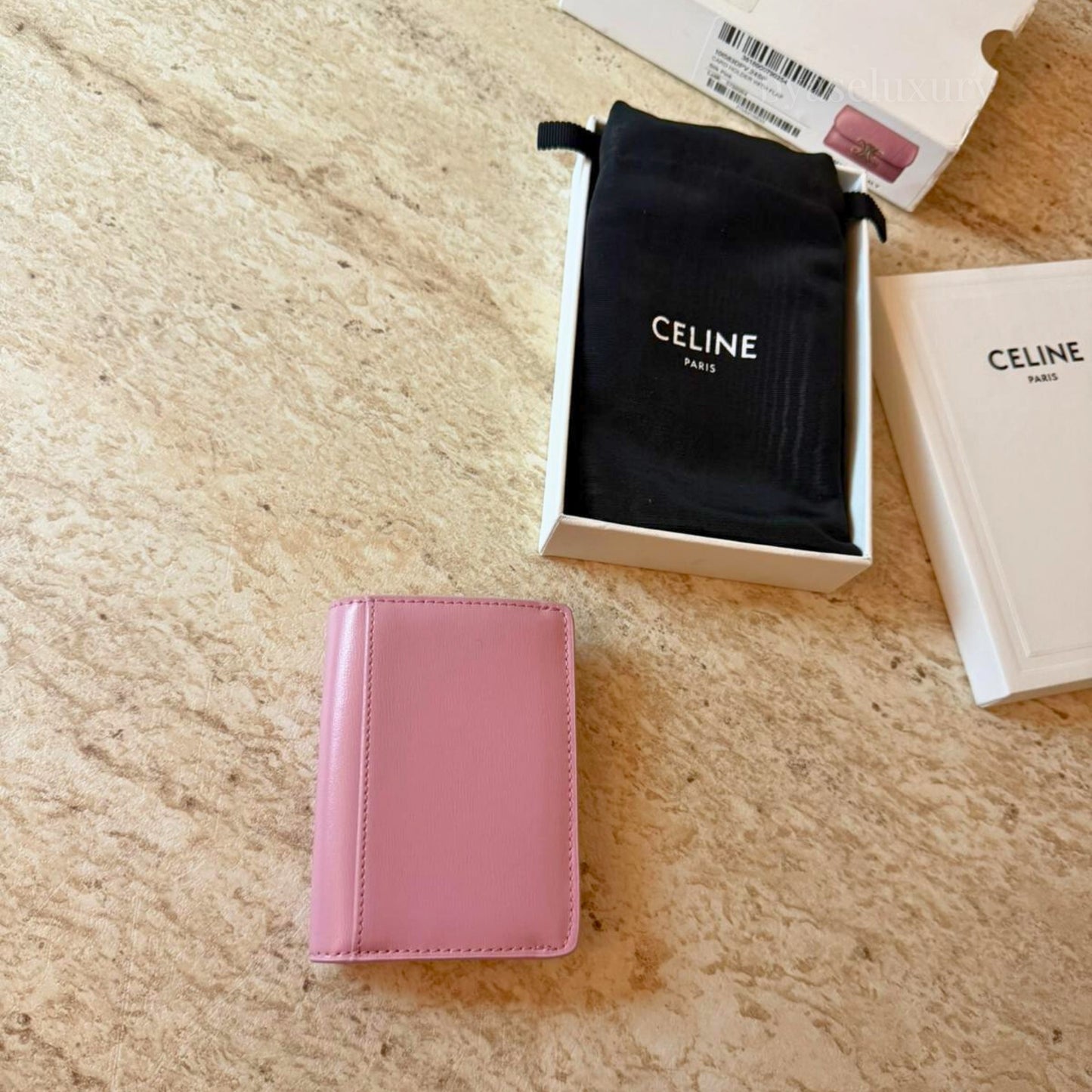 Celine Triomphe Pembe Deri Cüzdan