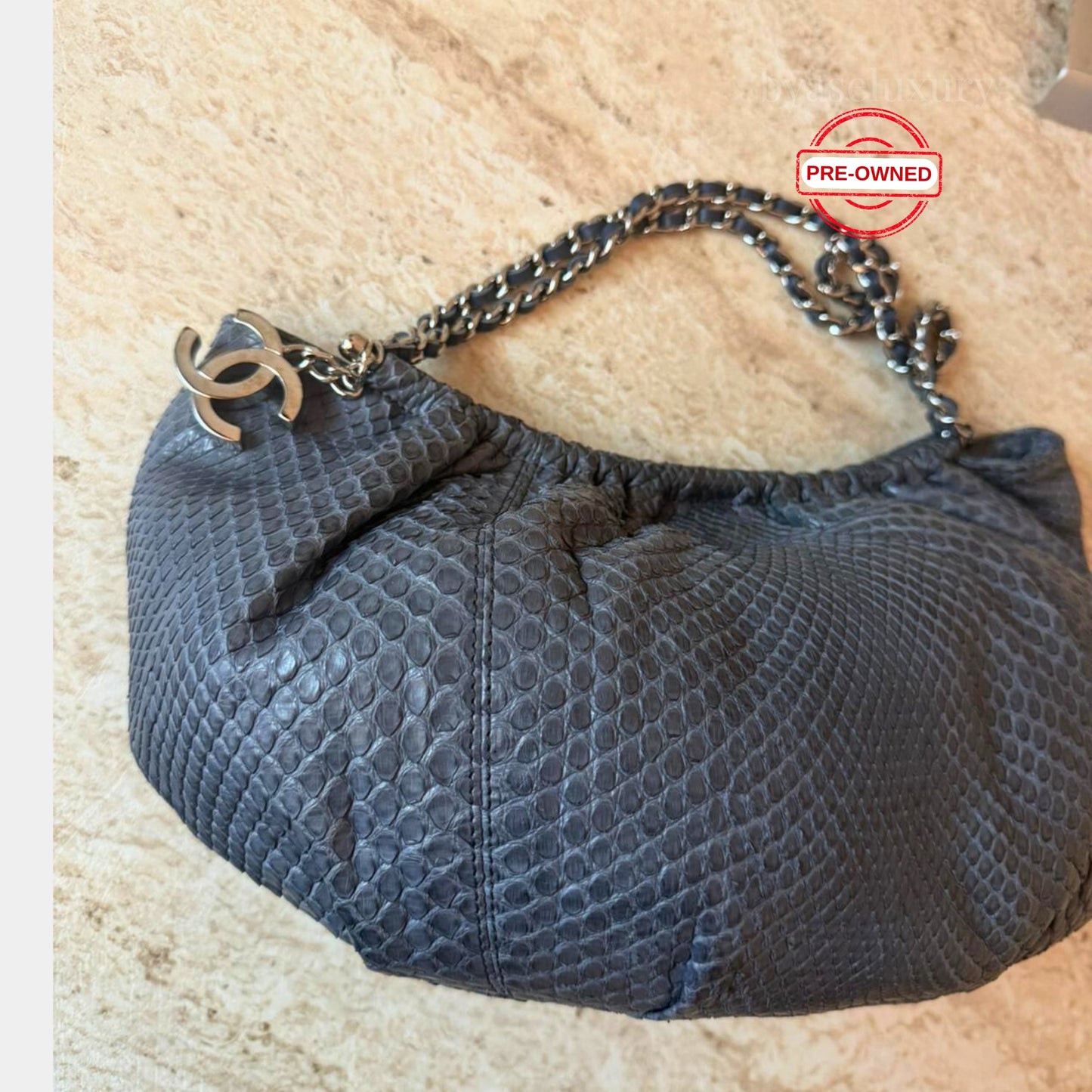 Chanel Python Deri Zincir Askılı Omuz Çantası – Koleksiyonluk | Pre-Owned