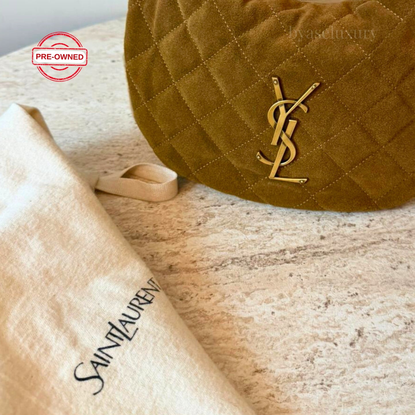 Yves Saint Laurent YSL Süet Kapitone Çanta | Yeni Sezon – Pre-Owned