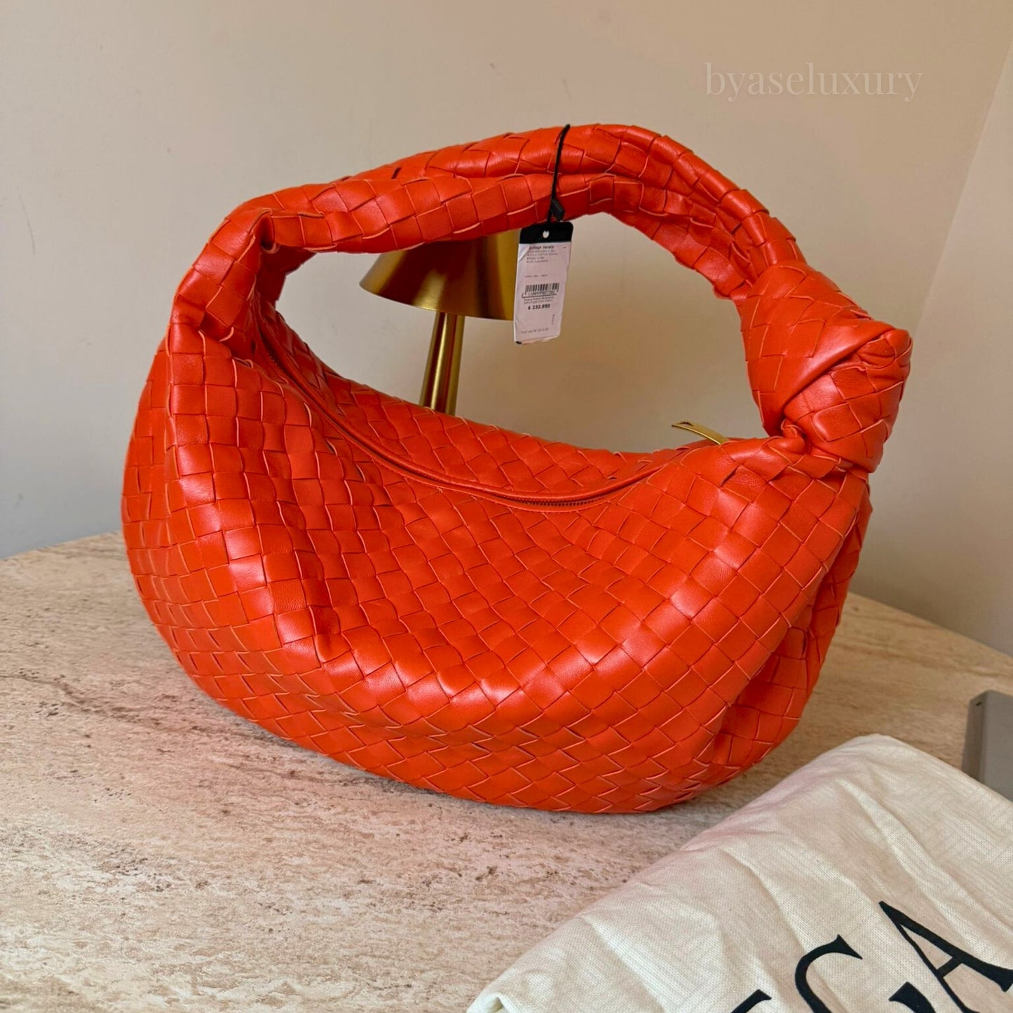 Bottega Veneta Jodie Small Intrecciato Deri Çanta | Turuncu