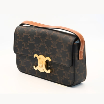 Celine Triomphe Canvas Shoulder Bag – Dark Brown