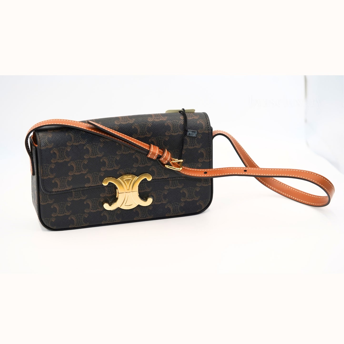 Celine Triomphe Canvas Shoulder Bag – Dark Brown