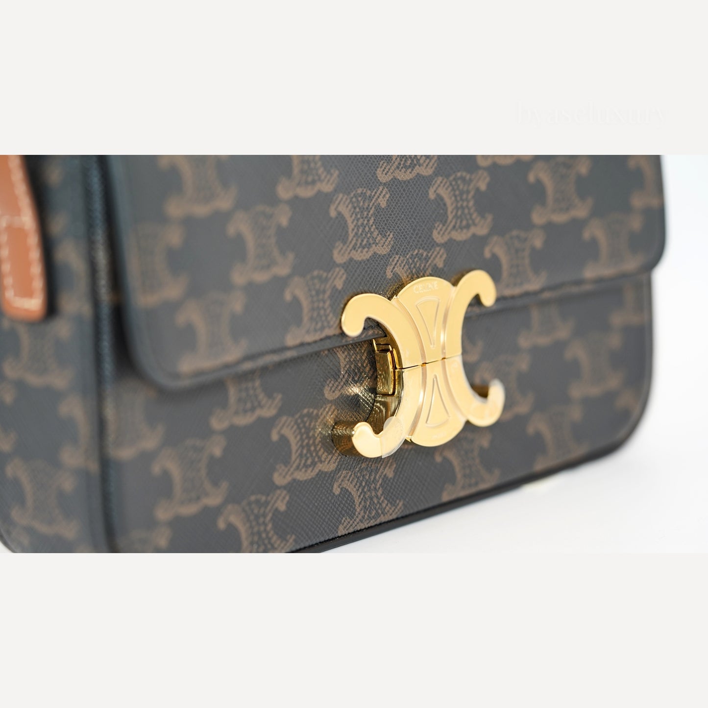 Celine Triomphe Canvas Shoulder Bag – Dark Brown