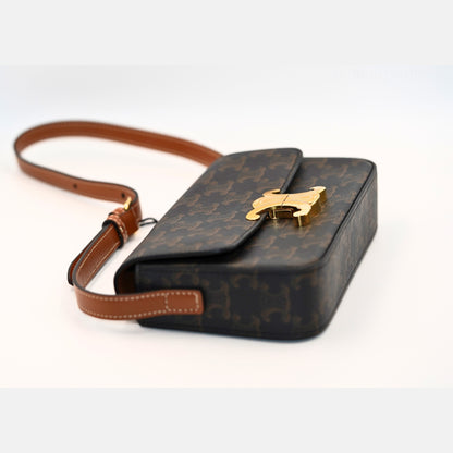 Celine Triomphe Canvas Shoulder Bag – Dark Brown