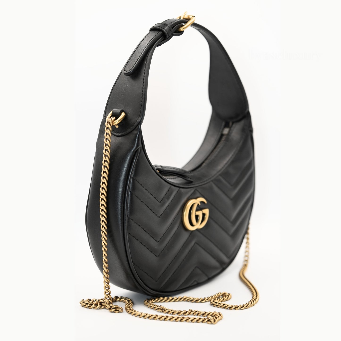Gucci GG Marmont Mini Hobo Bag – Black Leather