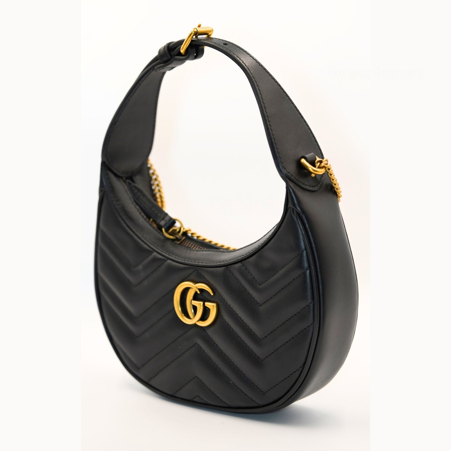 Gucci GG Marmont Mini Hobo Bag – Black Leather