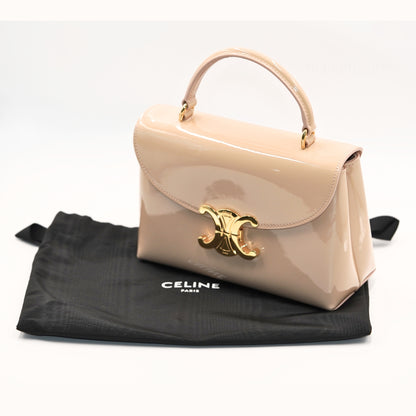 Celine Triomphe Vernis Top Handle Çanta – Nude