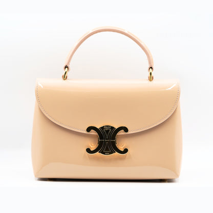 Celine Triomphe Vernis Top Handle Çanta – Nude