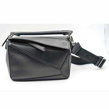 Loewe Puzzle Deri Omuz Çantası – Siyah