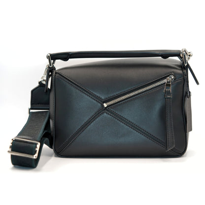 Loewe Puzzle Deri Omuz Çantası – Siyah