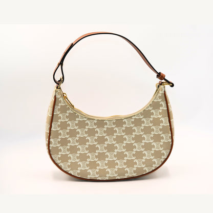 Celine Ava Triomphe Canvas Hobo Çanta – Bej
