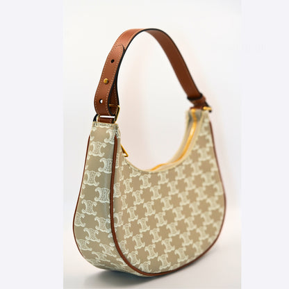 Celine Ava Triomphe Canvas Hobo Çanta – Bej