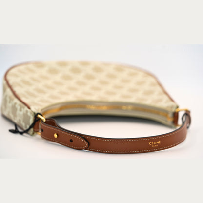 Celine Ava Triomphe Canvas Hobo Çanta – Bej