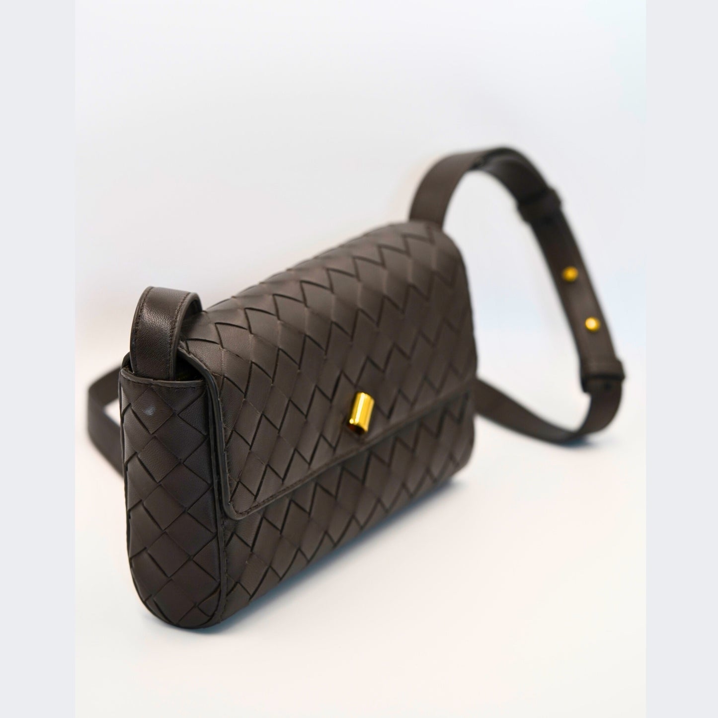 Bottega Veneta Intrecciato Deri Omuz Çantası – Kahverengi