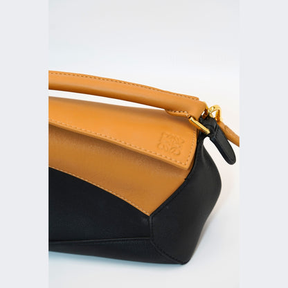 Loewe Puzzle Deri Çanta – Taba & Siyah