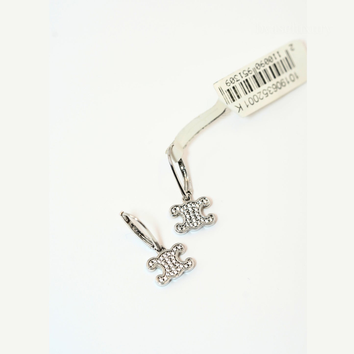 Celine Triomphe Taşlı Silver Küpe