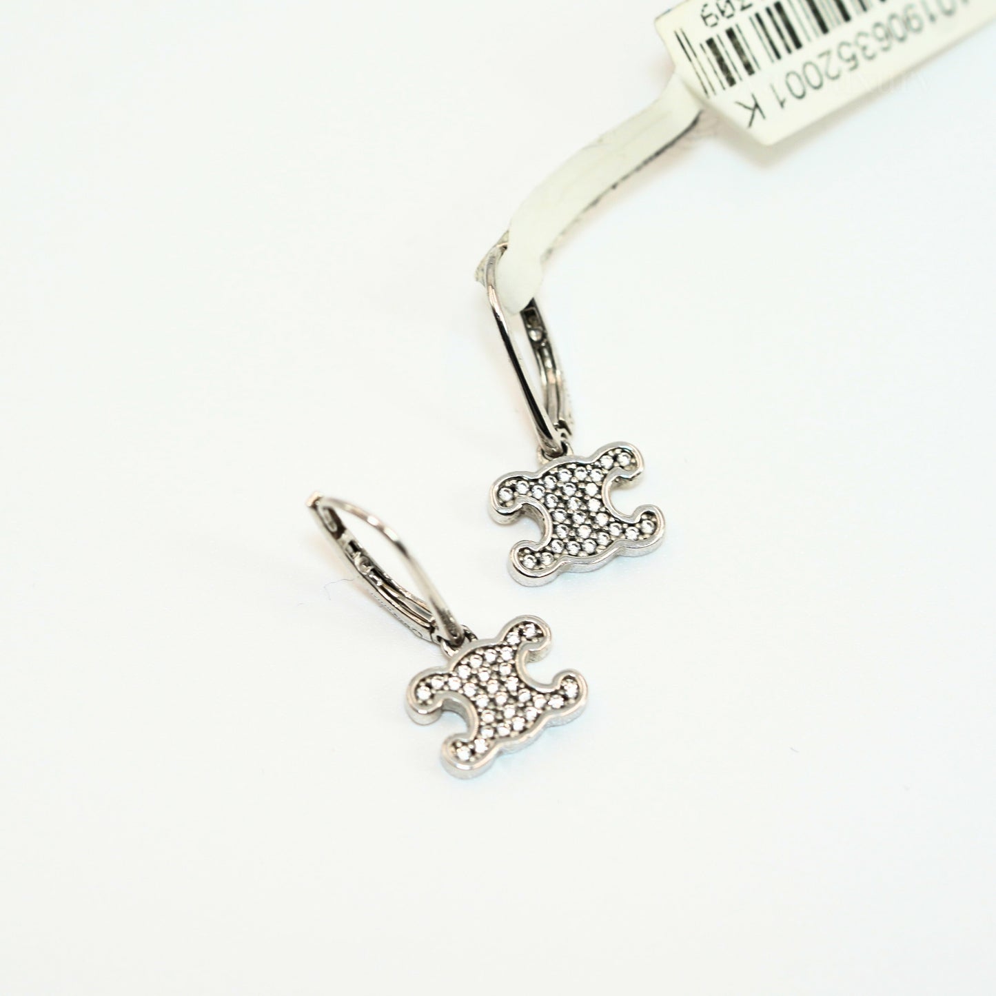 Celine Triomphe Taşlı Silver Küpe