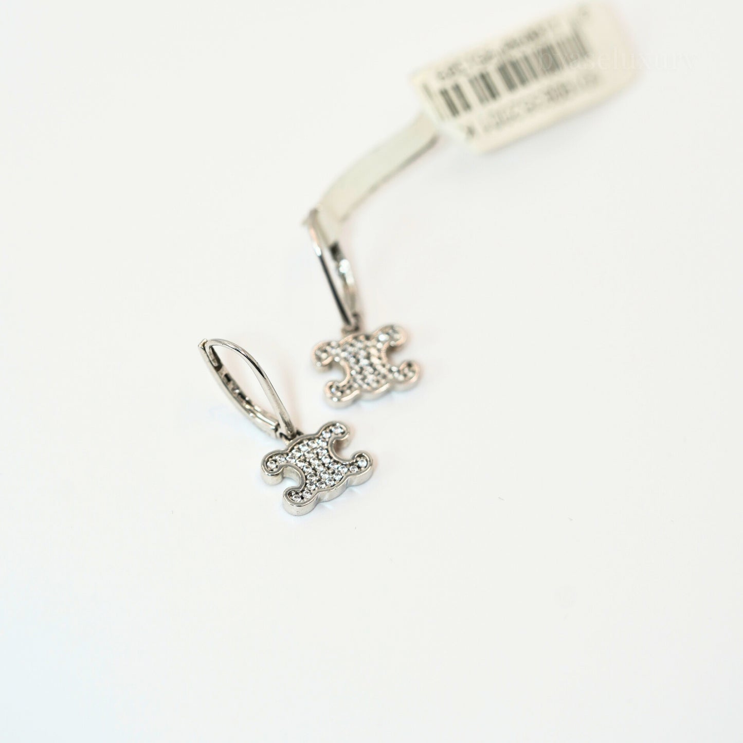 Celine Triomphe Taşlı Silver Küpe