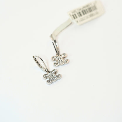 Celine Triomphe Taşlı Silver Küpe