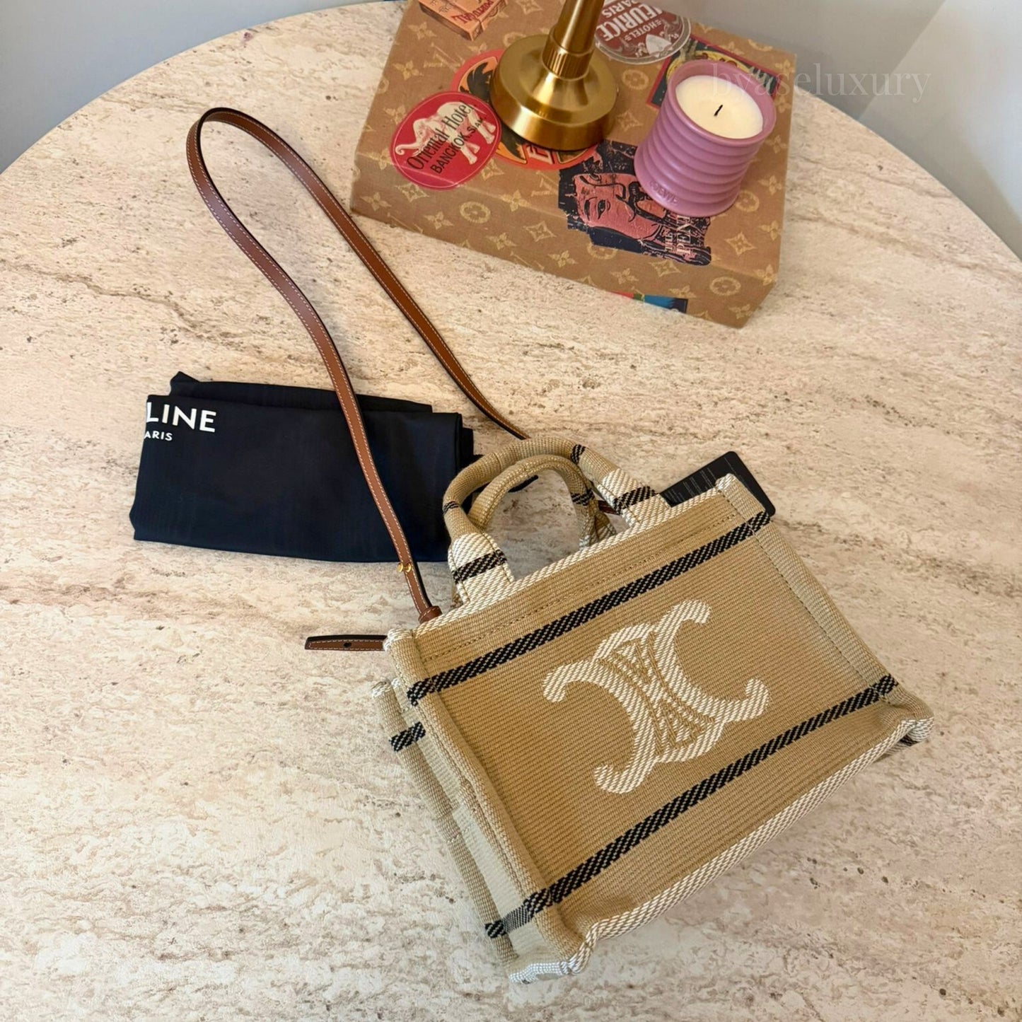 Celine Cabas Kanvas Mini Çanta