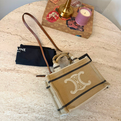 Celine Cabas Kanvas Mini Çanta