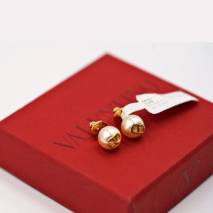 Valentino VLogo İnci Küpe