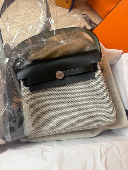 Hermès Mini Herbag 20 Siyah Gri Çanta