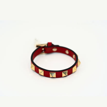 Valentino Garavani Rockstud Kırmızı Deri Bilezik