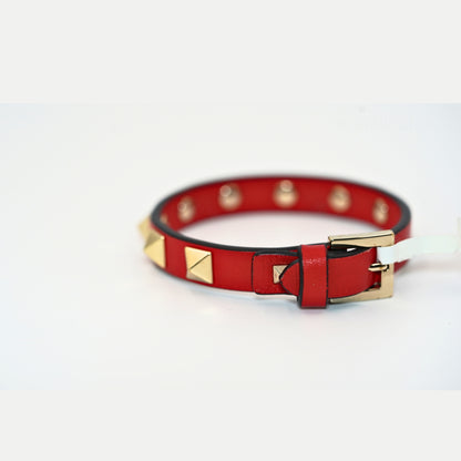 Valentino Garavani Rockstud Kırmızı Deri Bilezik