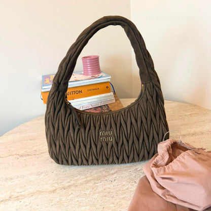 Miu Miu Wander Matelassé Süet Çanta | Kahverengi