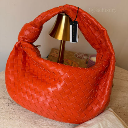 Bottega Veneta Jodie Small Intrecciato Deri Çanta | Turuncu