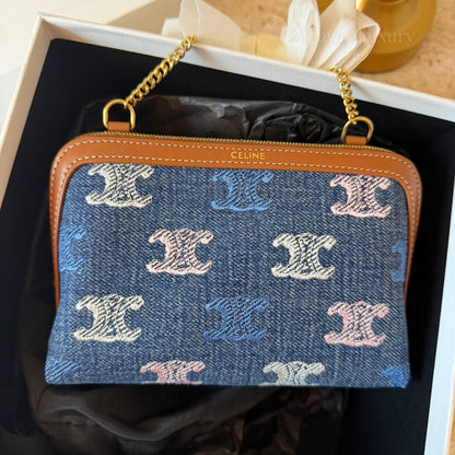 Celine Limited Edition Denim Monogram Cüzdan