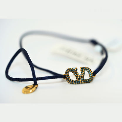 Valentino VLogo Mavi İp Bileklik