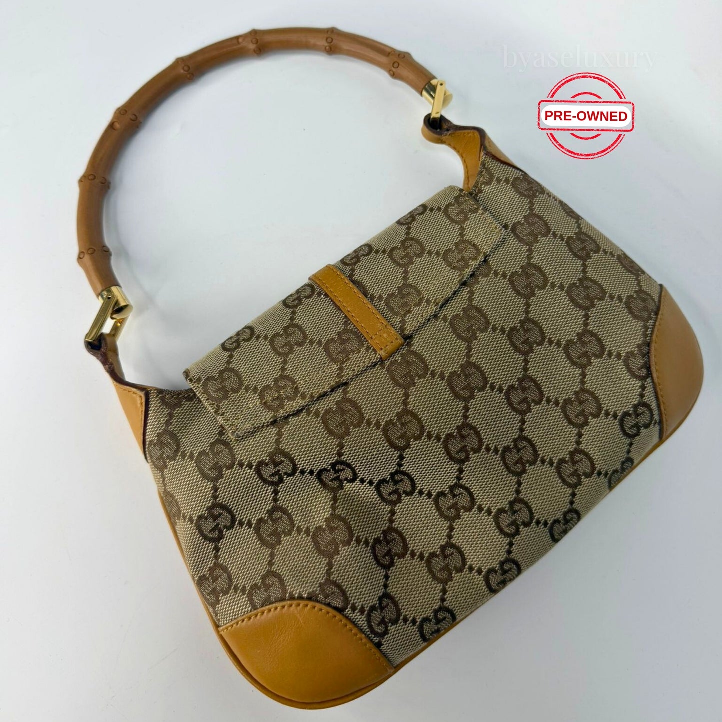 Gucci GG Canvas Bamboo Handle Çanta - Pre-Owned
