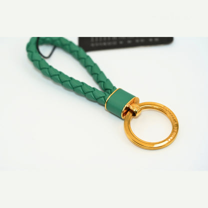 Bottega Vanetta Yeşil Deri Örgü Anahtarlık