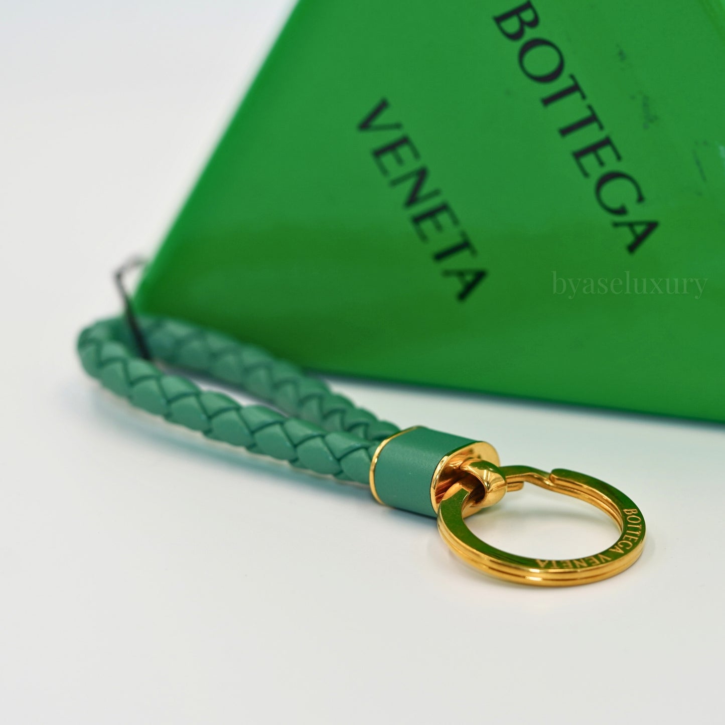 Bottega Vanetta Yeşil Deri Örgü Anahtarlık