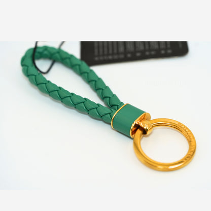 Bottega Vanetta Yeşil Deri Örgü Anahtarlık