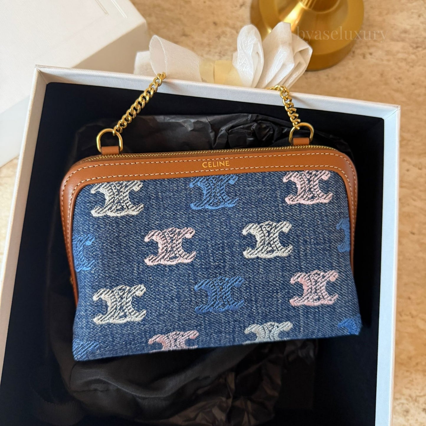 Celine Limited Edition Denim Monogram Cüzdan
