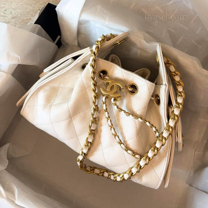 Chanel 25 Mini Beyaz Deri Çanta