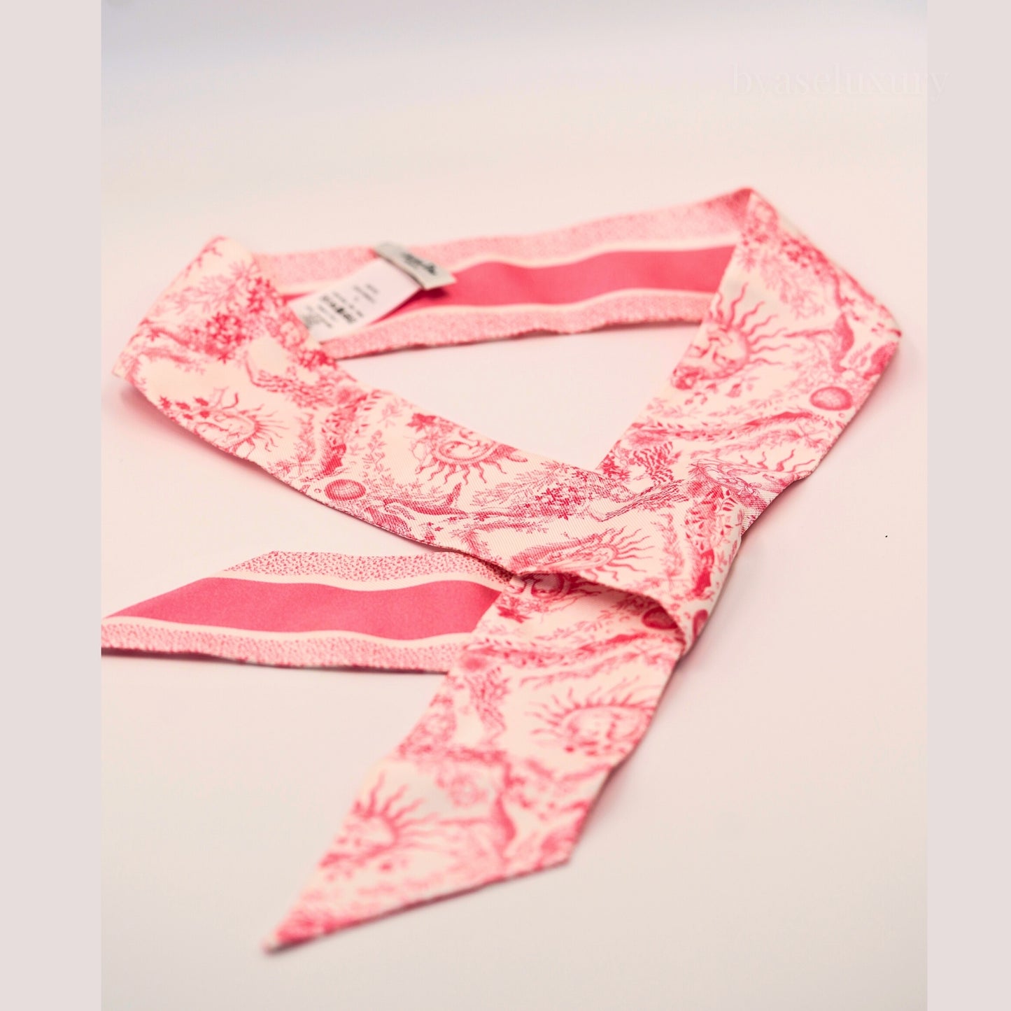 Dior Pembe Desenli İpek Fular