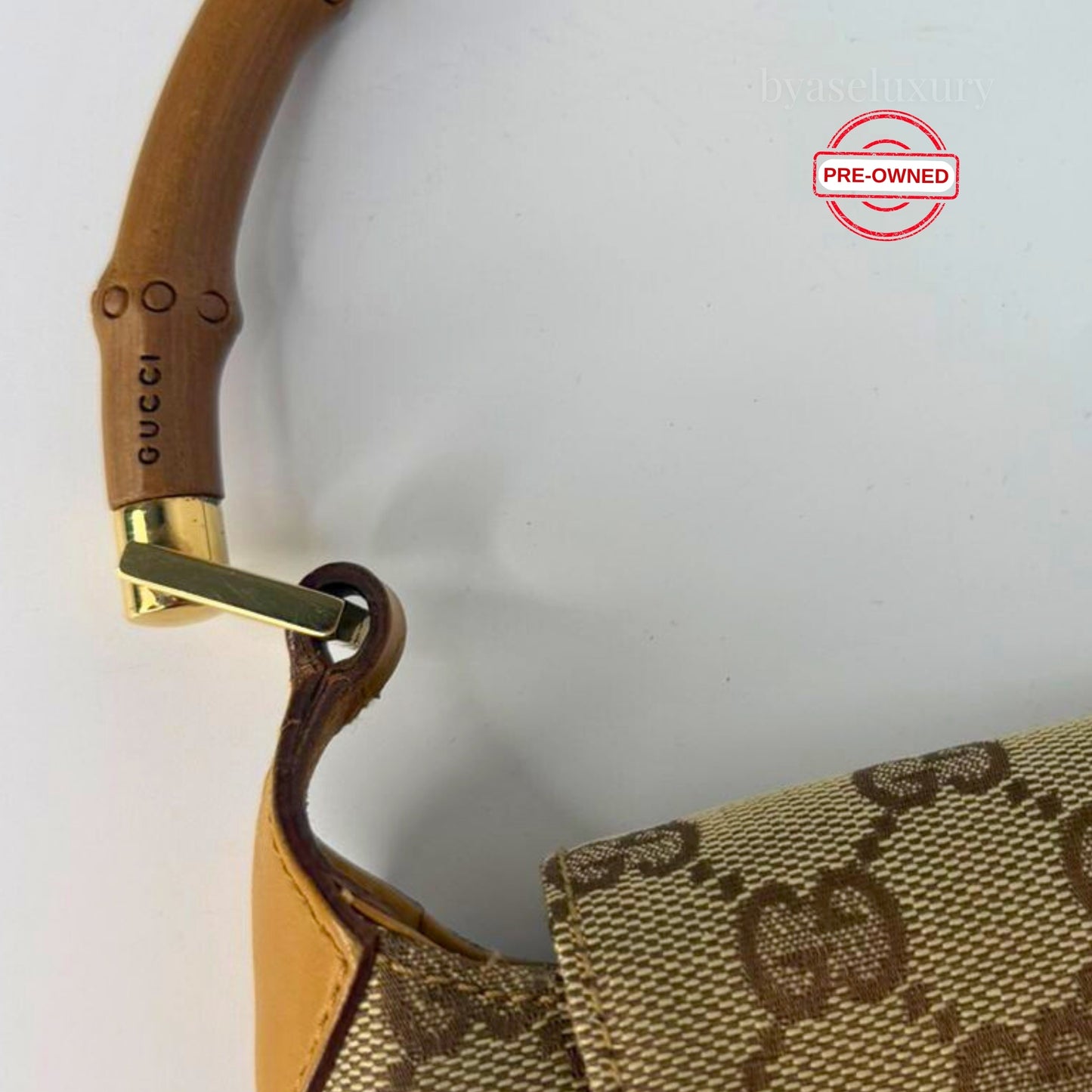Gucci GG Canvas Bamboo Handle Çanta - Pre-Owned
