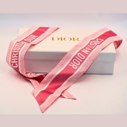 Dior Pembe Desenli İpek Fular