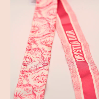 Dior Pembe Desenli İpek Fular