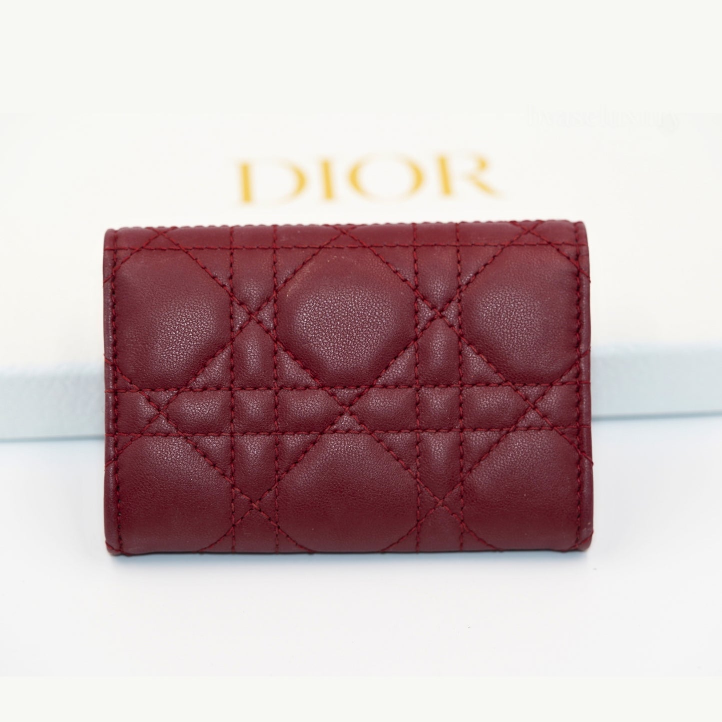 Dior Lady Dior Cannage Bordo Deri Cüzdan