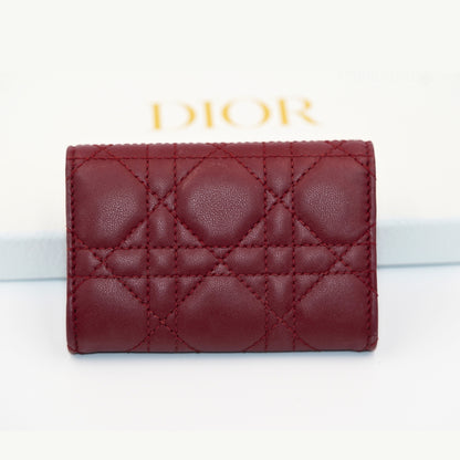 Dior Lady Dior Cannage Bordo Deri Cüzdan