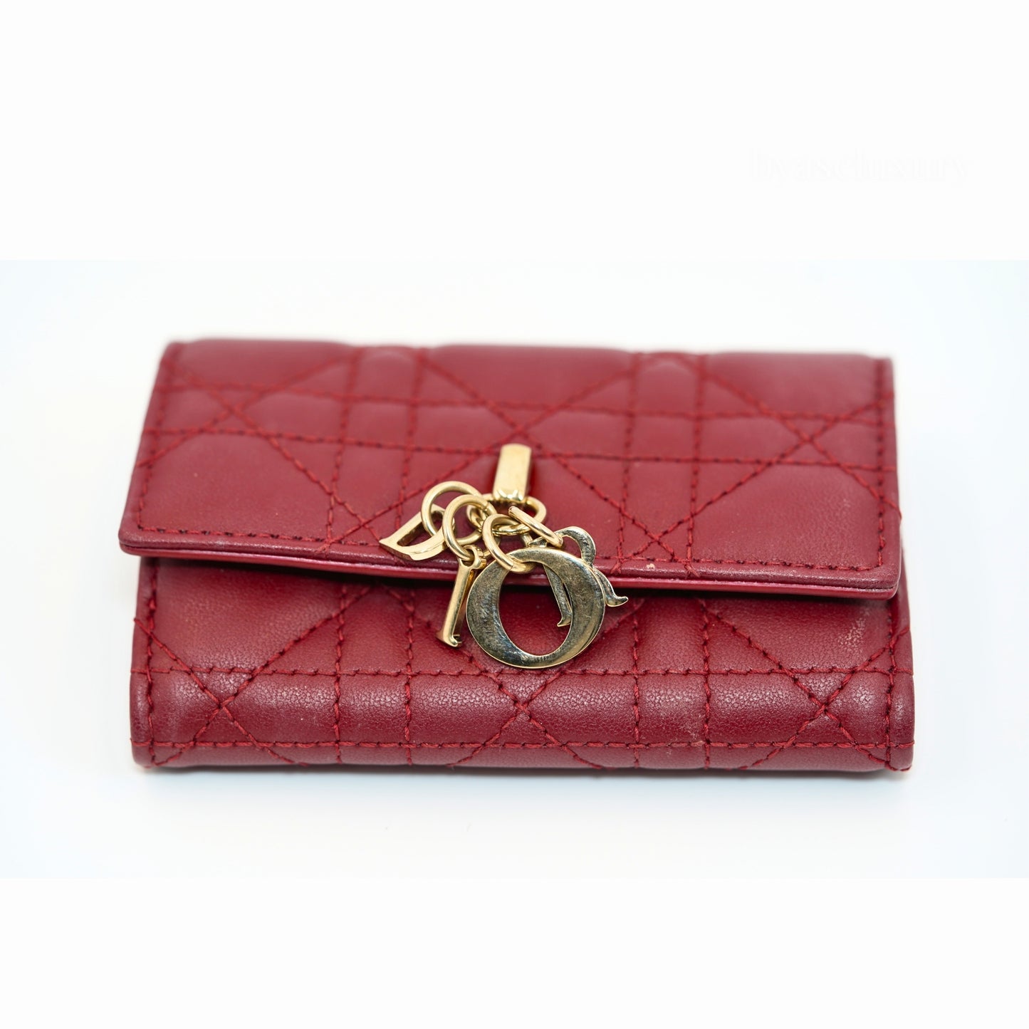 Dior Lady Dior Cannage Bordo Deri Cüzdan